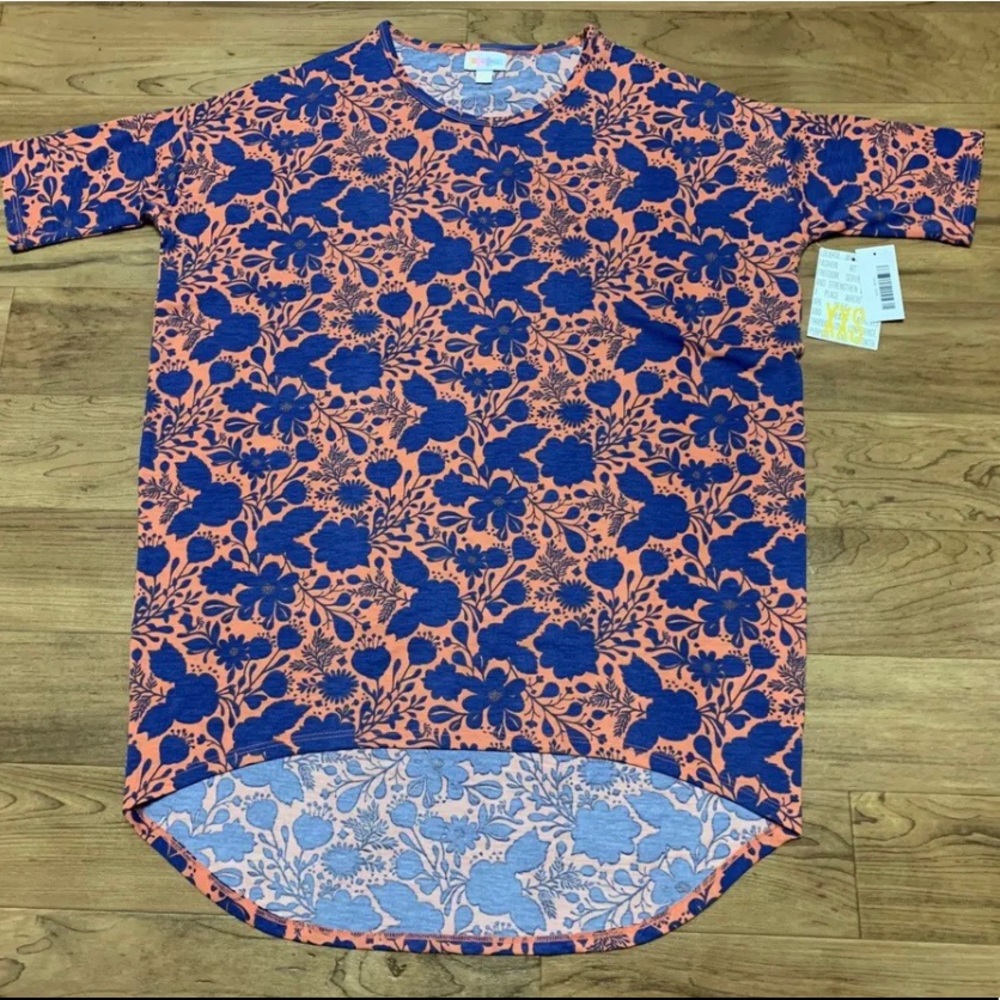 NWT New LuLaRoe Irma XXS 2XS Orange Blue Floral
